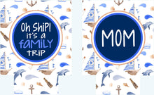 Load image into Gallery viewer, Nautical Party Huggers. Personalized Nautical Bachelorette or Birthday Coolies. Nautical Party Favors. Cruise Vacation Favors. Nautical Fun!