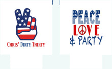 Load image into Gallery viewer, Red White and Blue Party Huggers. USA Theme Birthday Party Huggers. Bachelor Party Favors. 70's theme Party Favors. Red White and Blue Party