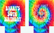 Load image into Gallery viewer, Tie Dye Party Huggers. Hippie 70's tie dye Birthday Party Huggers. Dirty 30 Birthday Party Favors. 70's theme Party Favors. Tie Dye Party