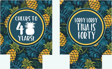 Load image into Gallery viewer, Pineapple Party Huggers. Tropical Bachelorette or Birthday Favors.Custom Pineapple Huggers. Charleston, Miami, Cabo, Hawaii! Girls Weekend!