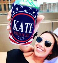 Load image into Gallery viewer, America Party Huggers. 'Merica Birthday Coolies! Bachelor Party Gifts. 'Merica Birthday Favors. Flag Party Huggers.