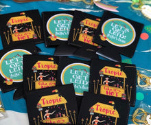 Load image into Gallery viewer, Tiki Bar Huggers. Tropical Bachelorette or Birthday Luau Favors. Personalized Tiki Bar Party Huggers. Luau Wedding Shower Huggers! Tiki Bar