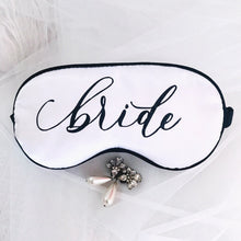 Load image into Gallery viewer, Glitter Bride Sleep Mask! Great Bridal shower Gift. Perfect Bridal shower gift! Brides will love getting a good night sleep!