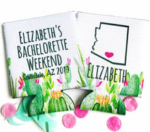 Load image into Gallery viewer, Cactus Party Huggers. Scottsdale Girls weekend Favors. Personalized Fiesta Party Favors. Cactus Scottsdale Bachelorette Favors.