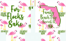 Load image into Gallery viewer, Flamingo Palm Party Huggers. Tropical Wedding or Bachelorette Party Favors. Girl's Weekend or Family Vacation Beach Favors. Wedding Slim Can