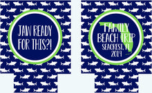 Load image into Gallery viewer, Shark Party Huggers. Beach Vacation Favors! Beach Bachelor Party Favors. Beach Bachelorette! Shark Birthday Favors. Beach Party!