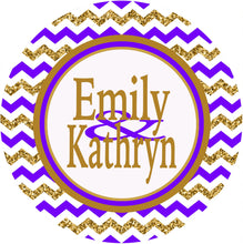 Load image into Gallery viewer, Gold Glitter Chevron Personalized Door Sign