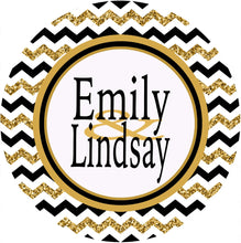 Load image into Gallery viewer, Gold Glitter Chevron Personalized Door Sign