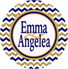 Load image into Gallery viewer, Gold Glitter Chevron Personalized Door Sign