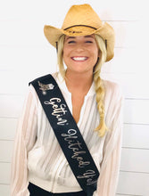 Load image into Gallery viewer, Cowboy Boot 4" double Satin Sash. Bachelorette Sash. Getting Hitched Austin. Nashville Party Satin Sash. Southern sash. Custom boot bride
