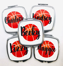 Load image into Gallery viewer, Basketball Personalized Make Up bag. Great Basketball Team Favors. Basketball Bag. Personalized Basketball Gift! Basketball Coach bag