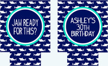 Load image into Gallery viewer, Shark Party Huggers. Beach Vacation Favors! Beach Bachelor Party Favors. Beach Bachelorette! Shark Birthday Favors. Beach Party!