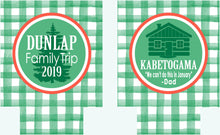 Load image into Gallery viewer, Gingham Camping Party Huggers. Bachelorette or Bachelor Camping Party Favors too! Glamping Party. Camping Birthday Favors!