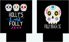 Load image into Gallery viewer, Sugar Skulls Party Huggers. Bachelorette Fiesta Favors. Mexican Vacation Coolies. Mexico Birthday Party Can Coolers! Final Fiesta Favors.