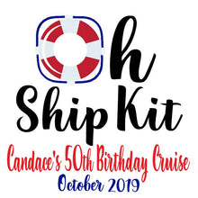 Load image into Gallery viewer, Oh Ship Nautical Hangover Recovery Bags. Cruise Vacation Favors. Custom Nautical Hangover Bag. Cruise Birthday favor bags. Cruise Party