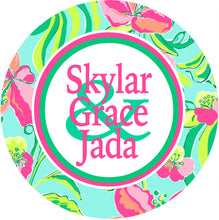 Load image into Gallery viewer, Tropical Flowers Dorm Door Sign is a great gift! Roommate sign too! Perfect on a dorm door! Nursery or girls room sign.