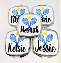 Load image into Gallery viewer, Tennis Team Gift | Tennis Party Favor | Tennis Make up Mirror | Tennis Team Favors | Custom Tennis Gift | Personalized Tennis Event Favors