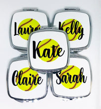 Load image into Gallery viewer, Softball Personalized Makeup Mirror