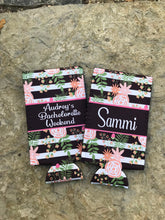 Load image into Gallery viewer, Floral Slim party huggers. Skinny can party favors. Custom Birthday or Bachelorette Party Favors. Charleston and Savannah Bachelorette!
