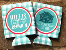 Load image into Gallery viewer, Gingham Camping Party Huggers. Bachelorette or Bachelor Party Favors too! Glamping Party. Camping Birthday Favors!