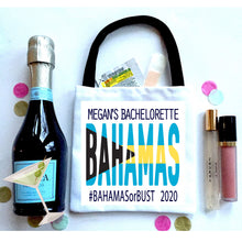 Load image into Gallery viewer, Bahamas Vacation Hangover Bags. Birthday or Girls weekend Oh Shit Kits! Bahamas Bachelorette bag.Custom Bahamas Trip Favor Bag. Recovery Bag