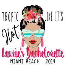 Load image into Gallery viewer, Tropic Beach Girl Party Huggers. Tropical Birthday or Bachelorette Party Favors. Girl's Weekend Family Vacation Beach Favors.