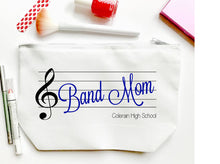 Load image into Gallery viewer, Custom Band Mom bag. Personalized Band Make up Bag. Band Mom Gift! Band instructor gift! Band conductor's gift. Great Band Camp bag.