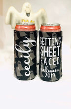 Load image into Gallery viewer, Halloween Party Slim Huggers. Personalized Halloween Party Favors. Halloween Bachelorette Party. Skinny Can Halloween. Halloween slim can!