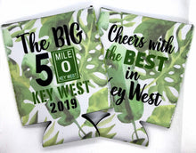 Load image into Gallery viewer, Mile 0 Key West Party Huggers. Tropical Wedding or Bachelorette Party Favors. Key West Girl's Weekend or Family Vacation .