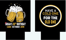 Load image into Gallery viewer, Beers and Cheers Party huggers. 21 30 40 50 Beer Birthday Favors! Bachelor Party Gifts. Cheers and Beers Party favors. Birthday Party favors