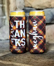 Load image into Gallery viewer, Friendsgiving Slim Party Huggers. Thanksgiving Party Favors. Turkey Party Favors! friendsgiving Party!