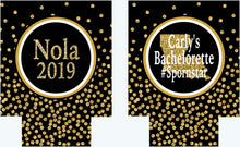 Load image into Gallery viewer, New Orleans Gold Glitter Huggers. NOLA Bachelorette or Birthday Party Favors. New Orleans Party Favors. Personalized NOLA Favors! NOLA 21st!
