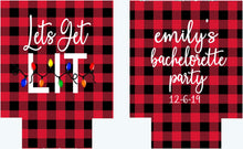Load image into Gallery viewer, Plaid Christmas Party Huggers. Lets Get Lit Christmas Family Party Favors. Christmas Bachelorette Favors. Christmas Wedding Shower!