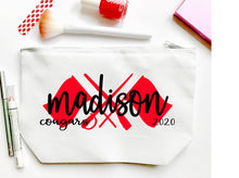 Load image into Gallery viewer, Color Guard Personalized Make Up bag. Custom Flag Core bag. Personalized Color Guard Make up Bag. Personalized Band Gift! Color Guard Gift.