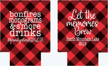 Load image into Gallery viewer, Flannel Party Huggers. Plaid Bachelorette or Birthday Party! Plaid Wedding Favors! Buffalo Plaid Flannel party favor. Glamping or Mountain!