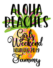 Load image into Gallery viewer, Pineapple Large Tote bag. Bachelorette or Birthday Tote Bag. Pineapple Party Beach Tote. Girls Weekend Beach Bag! Great Vacation Favors!