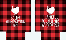 Load image into Gallery viewer, Friendsgiving Plaid Party Huggers. Thanksgiving Party Favors. Turkey Party Favors. Thanksgiving Wedding Shower Favors!