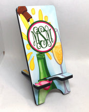 Load image into Gallery viewer, Champagne Cell Phone Stand. Cell Phone Stand, Fits most Cell phones, I phone dock for the Wine Lover!