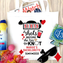 Load image into Gallery viewer, Vegas Bachelorette Tote bag. Vegas Wedding Party Favors! Vegas Bachelorette Tote Bag. Custom Vegas Favor Bag. Vegas Swag Bag.