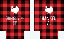 Load image into Gallery viewer, Friendsgiving Plaid Party Huggers. Thanksgiving Party Favors. Turkey Party Favors. Thanksgiving Wedding Shower Favors!