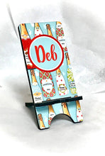 Load image into Gallery viewer, Champagne Cell Phone Stand. Custom Cell Phone Stand, Mother's Day Gift! Gift for the Wine Lover! Champagne themed gift! Bride to Be gift!