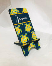 Load image into Gallery viewer, Sea turtle Cell Phone Stand. Cell Phone Stand, Beach Themed Gift. Turtle lover gift! Teacher, co worker gift! Custom Beach gift!