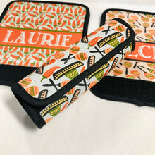 Load image into Gallery viewer, Fiesta Neoprene luggage finder. Personalized fiesta Theme favors.Great Fiesta Bachelorette gifts! Mexican Fiesta Party favors.Final Fiesta!