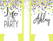 Load image into Gallery viewer, Slim party huggers. Skinny can party favors. Personalized Wife Of the Party Bachelorette Party Favors. Slim Wedding Shower party favors!