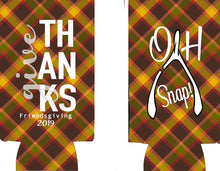 Load image into Gallery viewer, Friendsgiving Slim Party Huggers. Thanksgiving Party Favors. Turkey Party Favors! friendsgiving Party!