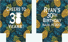 Load image into Gallery viewer, Pineapple Party Huggers. Tropical Bachelorette or Birthday Favors.Custom Pineapple Huggers. Charleston, Miami, Cabo, Hawaii! Girls Weekend!
