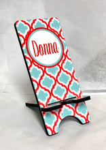 Load image into Gallery viewer, Ikat Cell Phone Stand. Personalized Cell Phone Stand, Great custom Gift! Personalized iPhone dock. Custom Cell stand