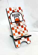 Load image into Gallery viewer, Basketball Cell Phone Stand. Basketball Gift! Personalized Basketball Gift. Basketball team gift! Basketball Coach's Gift.