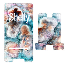 Load image into Gallery viewer, Geode Pattern Cell Phone Stand. Name or Monogram! Cell phones,I phone dock for Desk, Nightstands, Kitchen Counters!