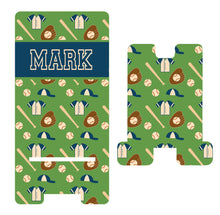 Load image into Gallery viewer, Baseball Cell Phone Stand. Custom Baseball gift, Personalized Baseball gift. Baseball team presents. Baseball coach gift. Baseball team mom